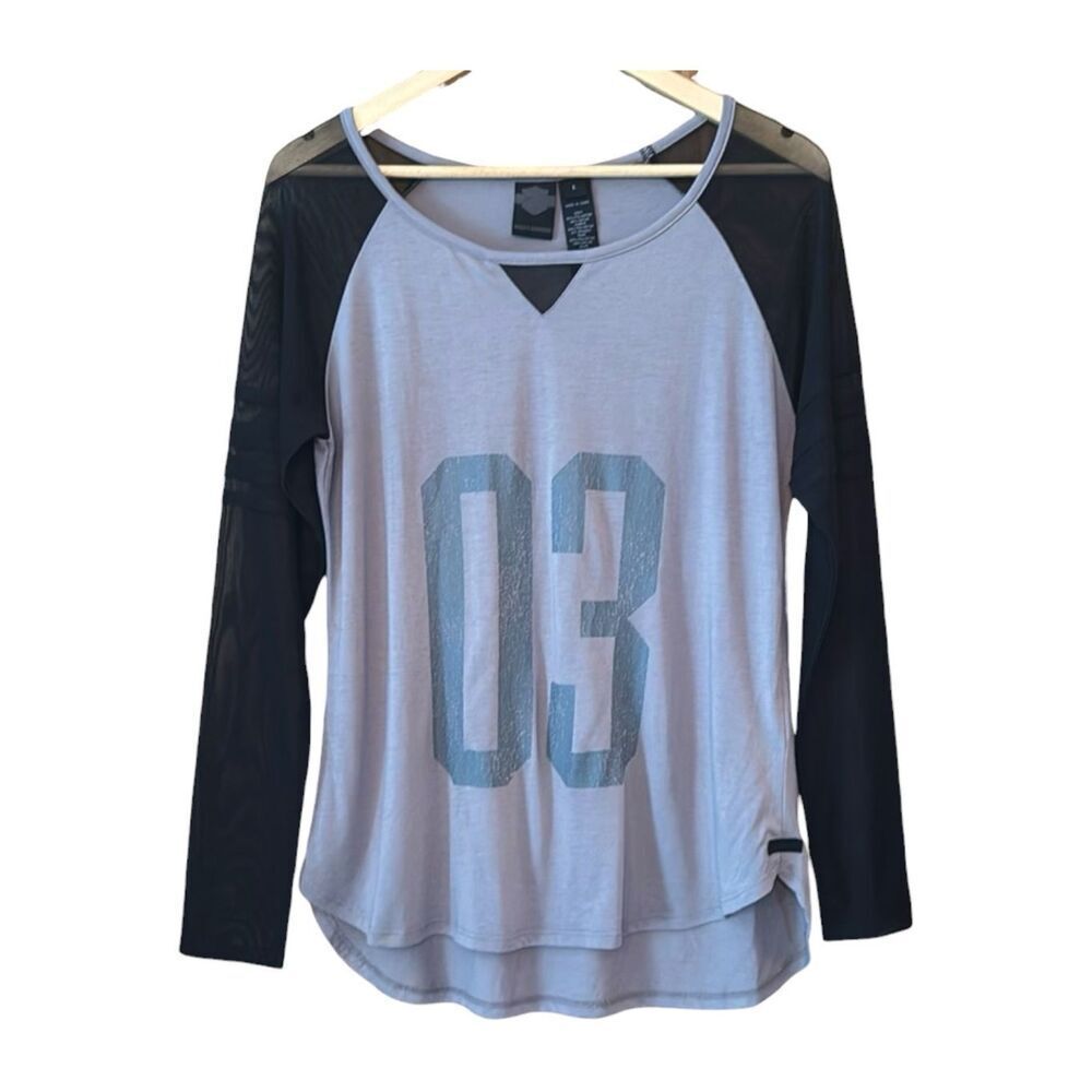 HARLEY-DAVIDSON Mesh Sleeve Long Sleeve Graphic Tee